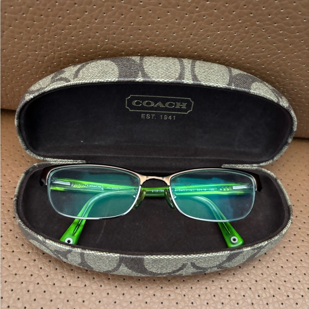 Coach Signature Pattern Glasses Case